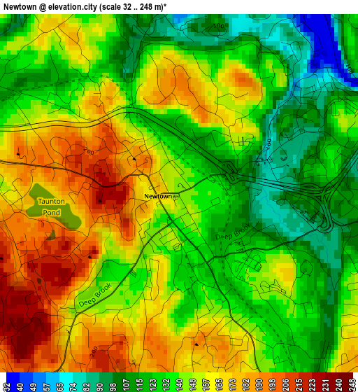 Newtown elevation map