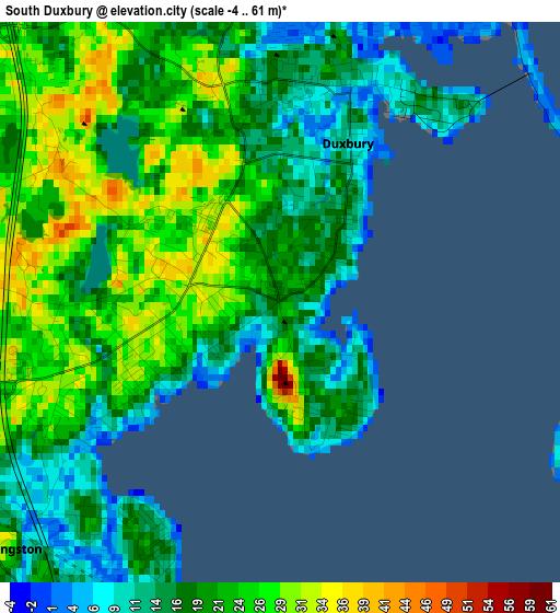 South Duxbury elevation map