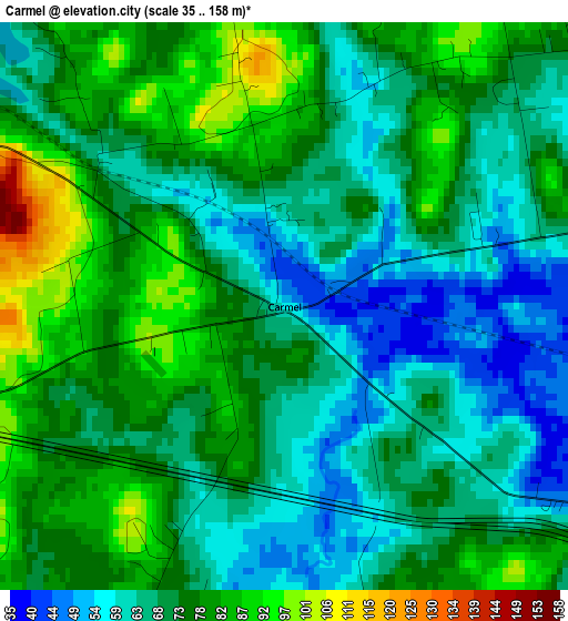 Carmel elevation map