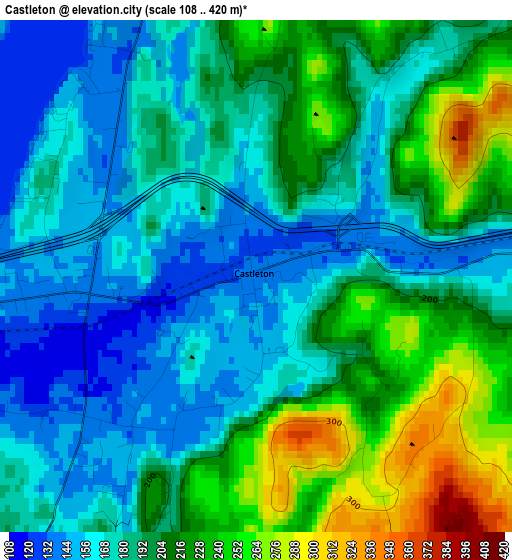 Castleton elevation map