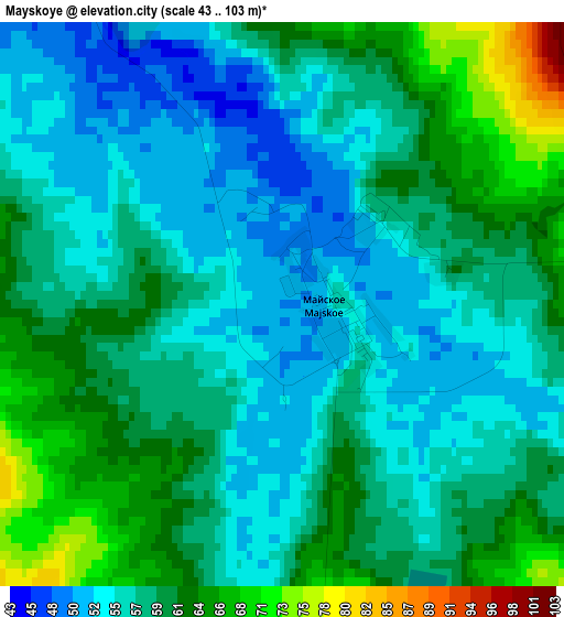 Mayskoye elevation map