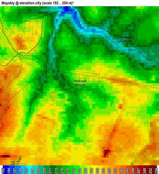 Mayskiy elevation map