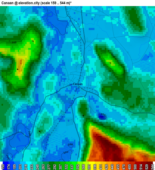 Canaan elevation map