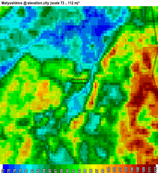 Matyushkino elevation map