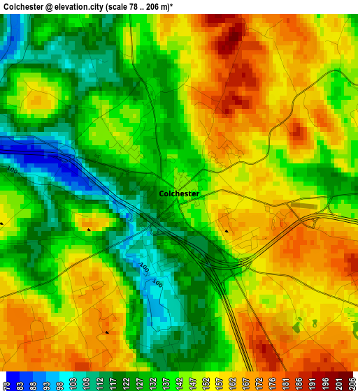 Colchester elevation map