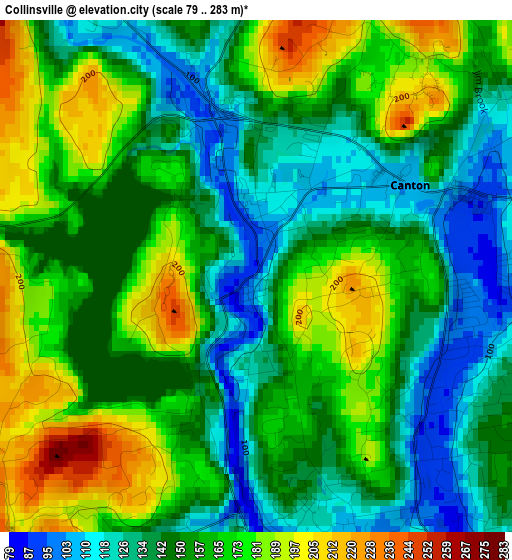 Collinsville elevation map