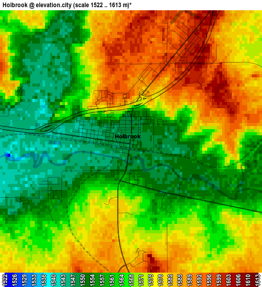 Holbrook elevation map