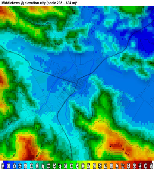 Middletown elevation map