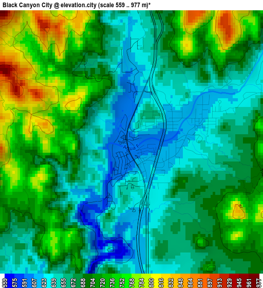 Black Canyon City elevation map