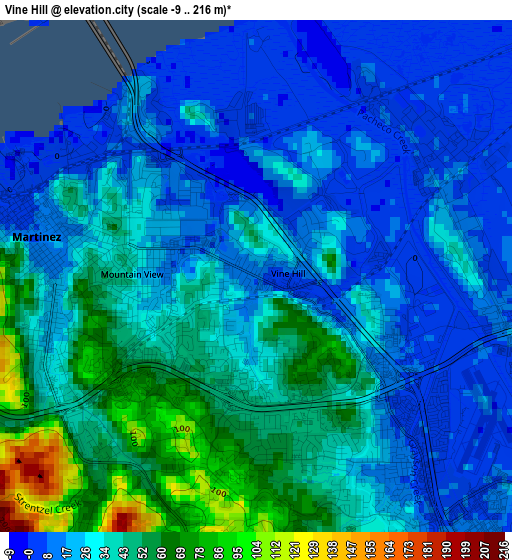 Vine Hill elevation map