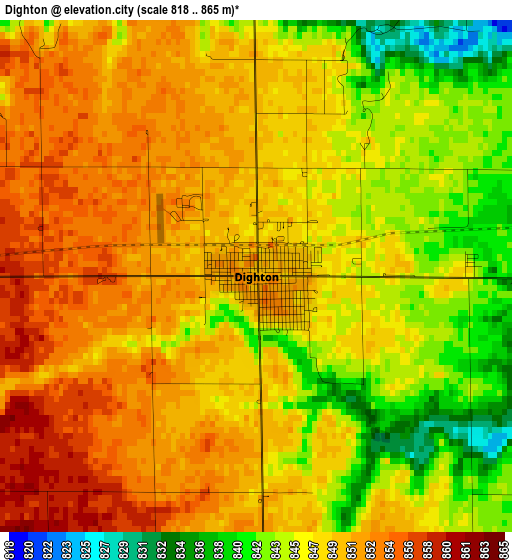 Dighton elevation map