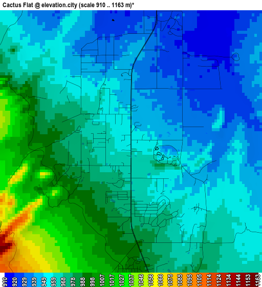 Cactus Flat elevation map