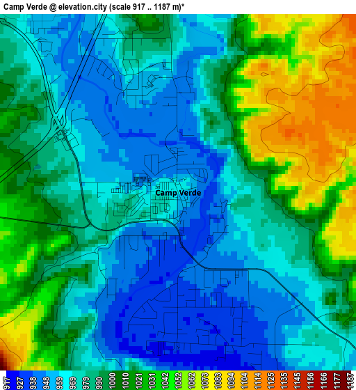 Camp Verde elevation map