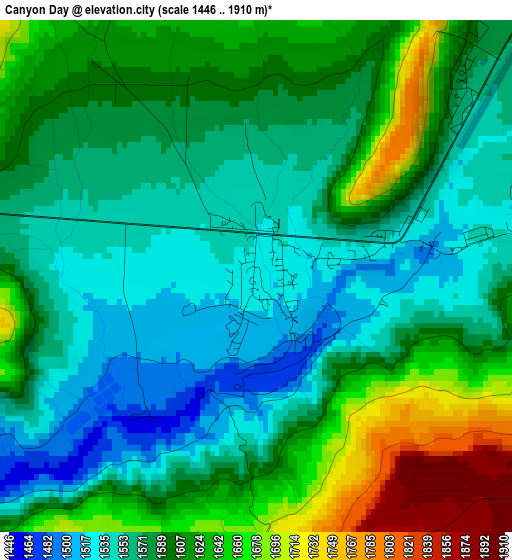 Canyon Day elevation map