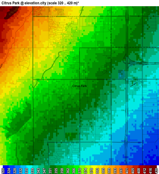 Citrus Park elevation map