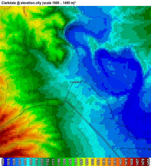 Clarkdale elevation map