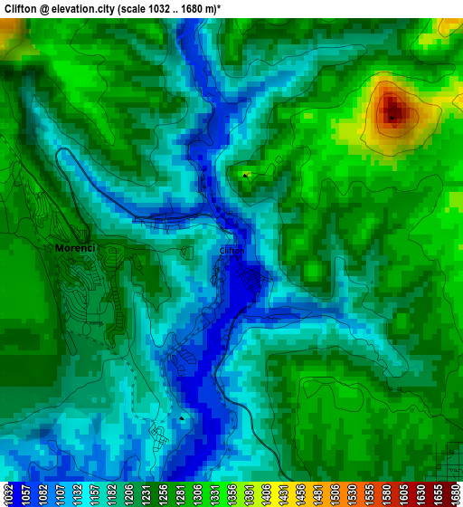 Clifton elevation map