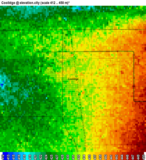 Coolidge elevation map