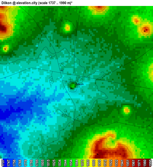 Dilkon elevation map