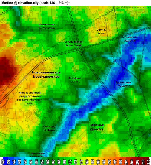 Marfino elevation map