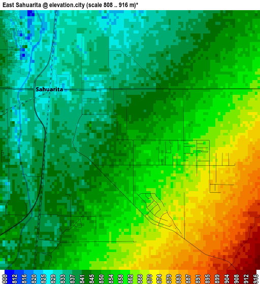 East Sahuarita elevation map