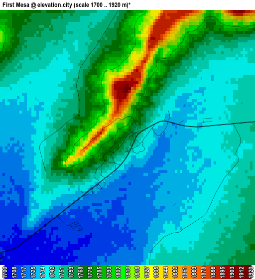 First Mesa elevation map