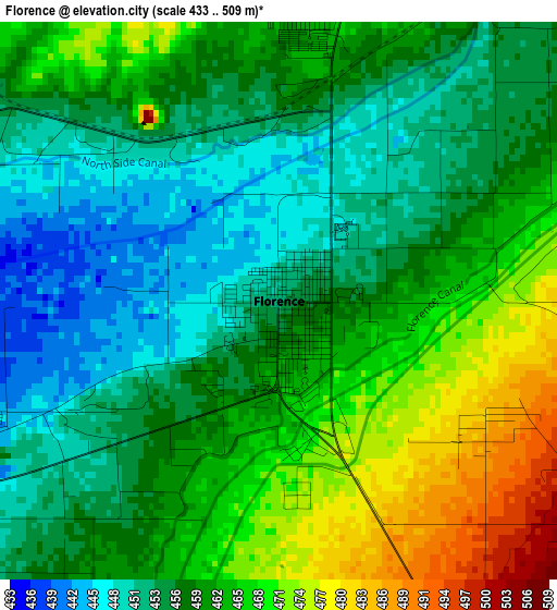 Florence elevation map