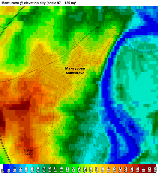 Manturovo elevation map