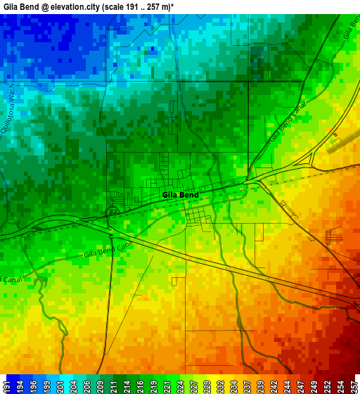 Gila Bend elevation map