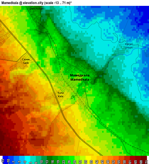 Mamedkala elevation map