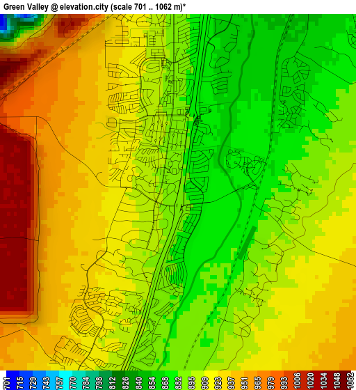 Green Valley elevation map