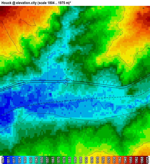 Houck elevation map