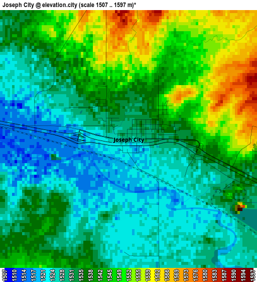 Joseph City elevation map