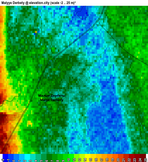 Malyye Derbety elevation map