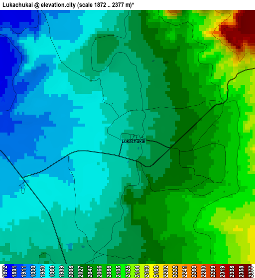 Lukachukai elevation map