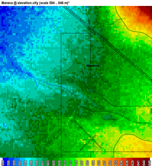 Marana elevation map