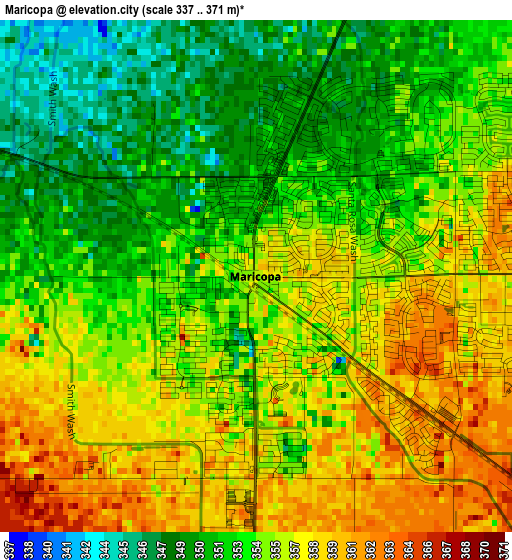 Maricopa elevation map