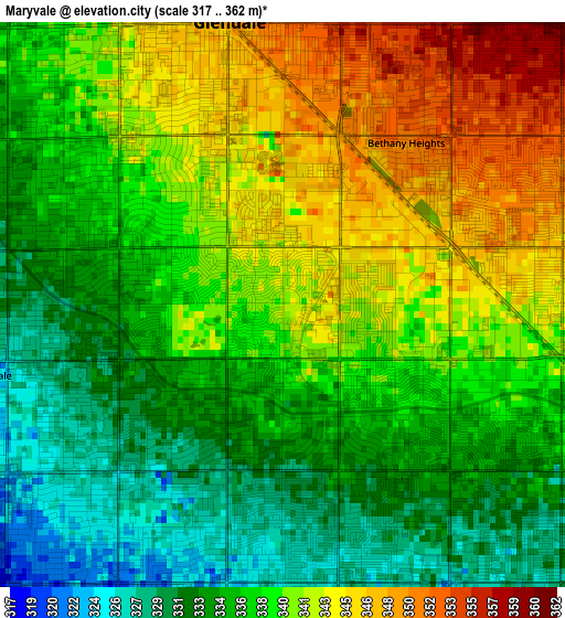 Maryvale elevation map