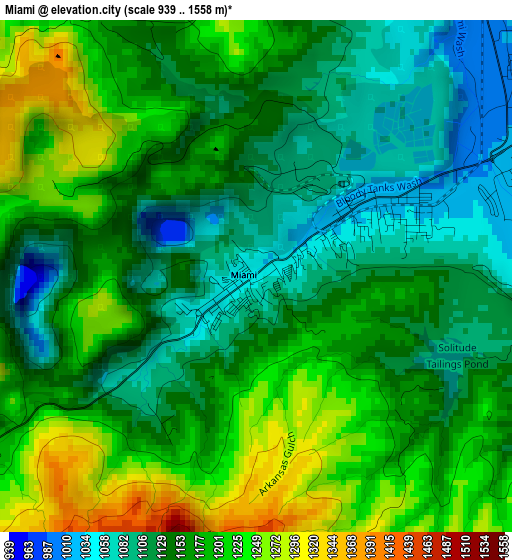 Miami elevation map