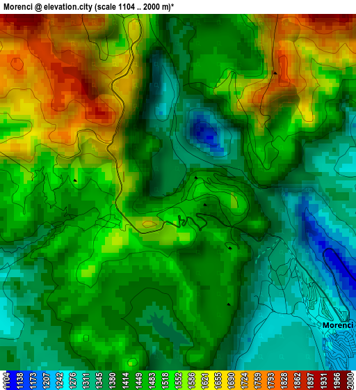 Morenci elevation map