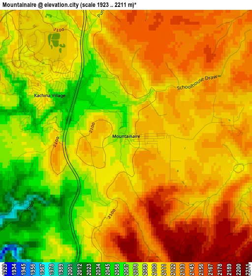 Mountainaire elevation map