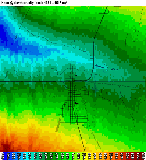 Naco elevation map