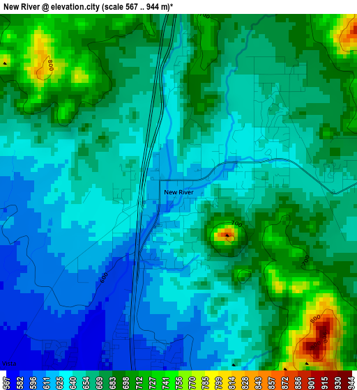 New River elevation map