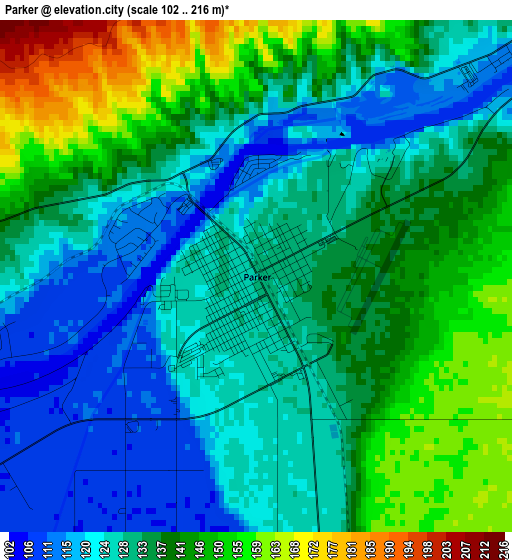 Parker elevation map