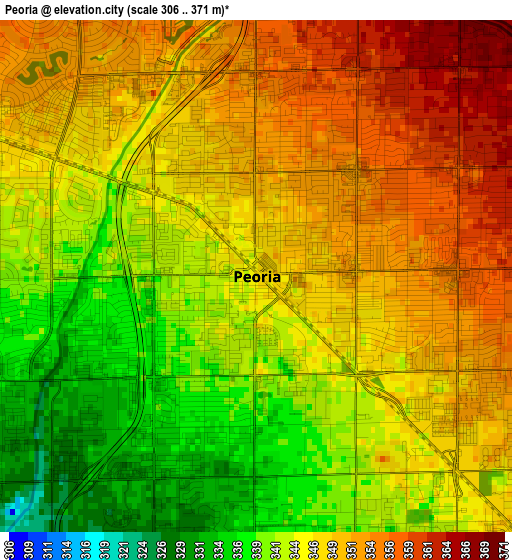 Peoria elevation map