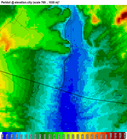 Peridot elevation map