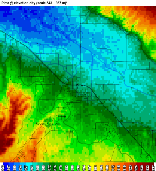 Pima elevation map