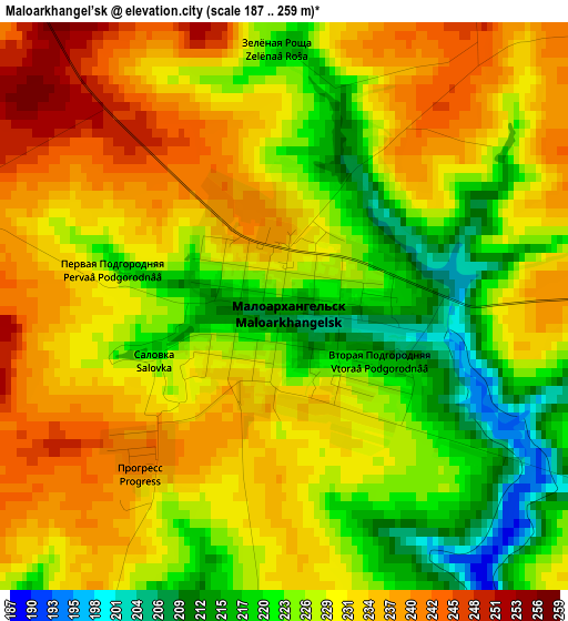 Maloarkhangel’sk elevation map