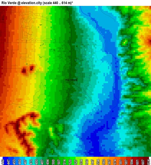 Rio Verde elevation map