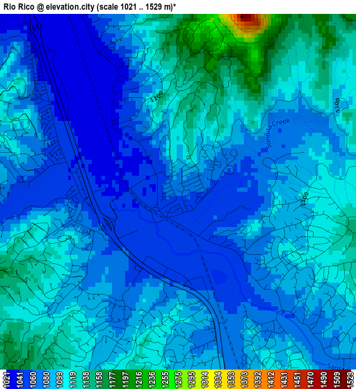 Rio Rico elevation map